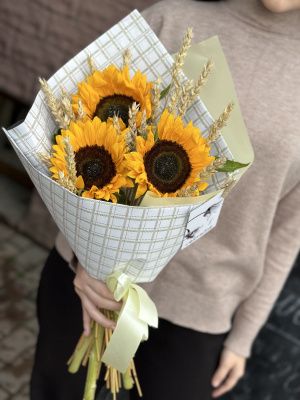 Подсолнух с пшеничкой